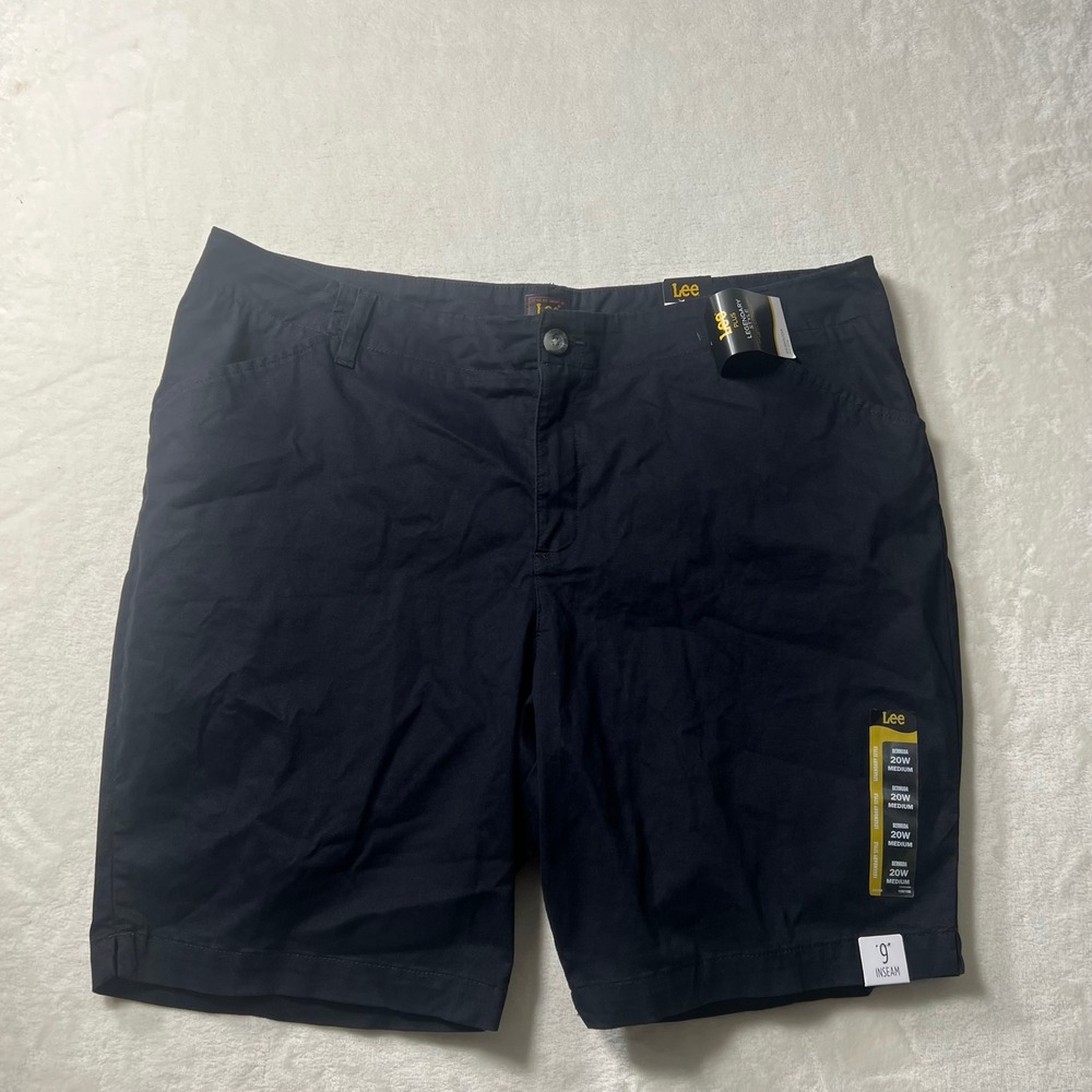 Lee Plus Legendary Style Bermuda Shorts Black 20W Medium 9 Inch Inseam Classic